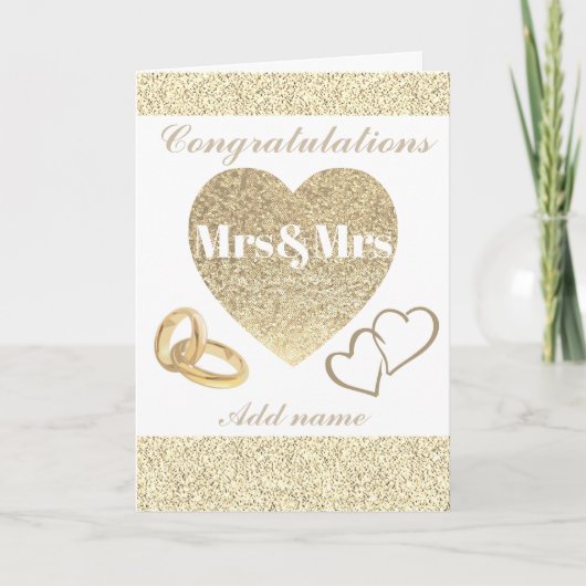 Gepersonaliseerde  felicitaties Mrs&Mrs Card Kaart (Voorkant)