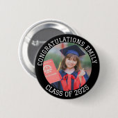 Gepersonaliseerde felicitaties Naam van de leeftij Ronde Button 5,7 Cm (Voorkant /achterkant)