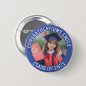 Gepersonaliseerde felicitaties Naam van de leeftij Ronde Button 5,7 Cm (Voorkant /achterkant)
