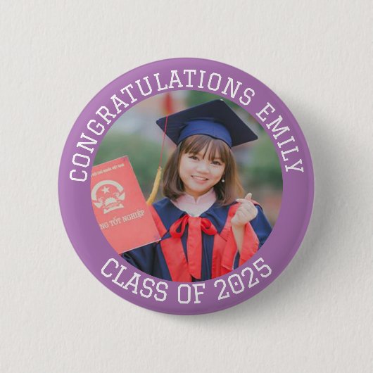 Gepersonaliseerde felicitaties Naam van de leeftij Ronde Button 5,7 Cm (Voorkant)