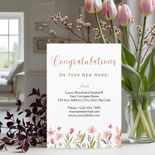 Gepersonaliseerde felicitaties Realtor Floral Kaart