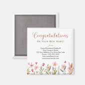 Gepersonaliseerde felicitaties Realtor Floral Magneet (Voorkant / Achterkant)