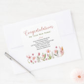 Gepersonaliseerde felicitaties Realtor Floral Vierkante Sticker (Envelop)