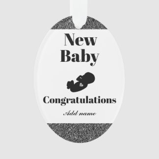 Gepersonaliseerde felicitaties voor nieuwe babyver ornament