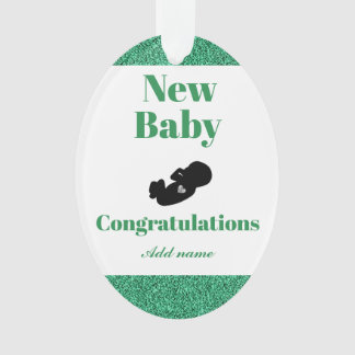 Gepersonaliseerde felicitaties voor nieuwe babyver ornament