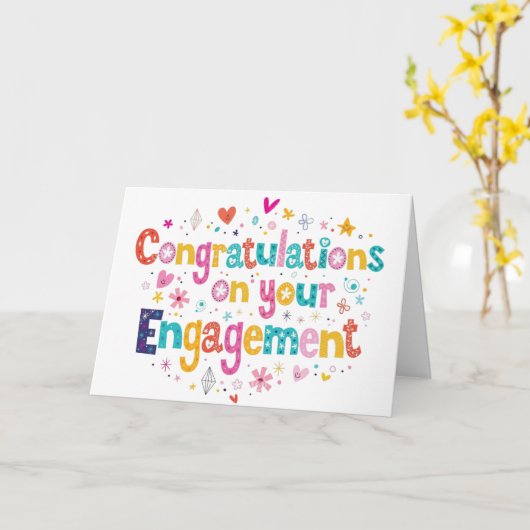 Gepersonaliseerde felicitaties voor uw Verloving K Kaart (Gele Bloem)