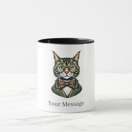 Gepersonaliseerde Feline Gentleman Koffiekopje Mok (Midden)