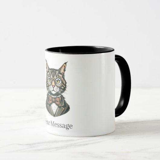 Gepersonaliseerde Feline Gentleman Koffiekopje Mok (Voorkant rechts)