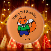 Gepersonaliseerde Felix de Fox Happy Birthday Ronde Button 5,7 Cm
