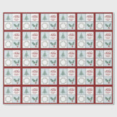 Gepersonaliseerde Feliz Navidad Kerstmis Familie Cadeaupapier (Vlak)