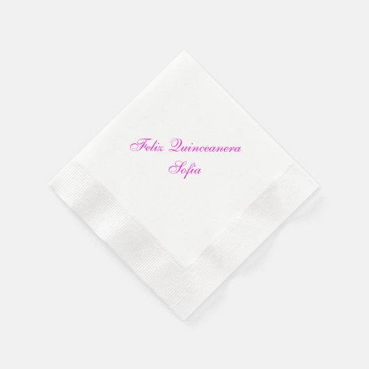 Gepersonaliseerde Feliz Quinceanera papieren serve Servetten (Hoek)
