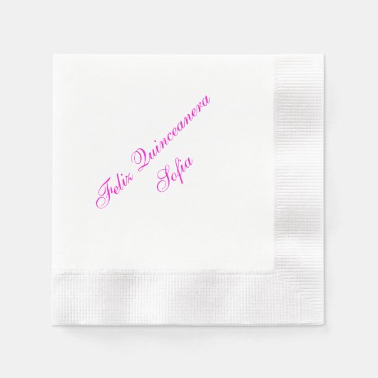 Gepersonaliseerde Feliz Quinceanera papieren serve Servetten (Voorkant)