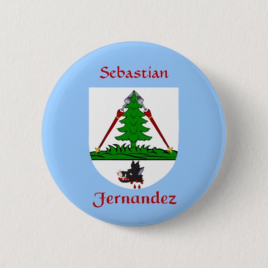 Gepersonaliseerde Fernandez Historisch Schild Ronde Button 5,7 Cm (Voorkant)