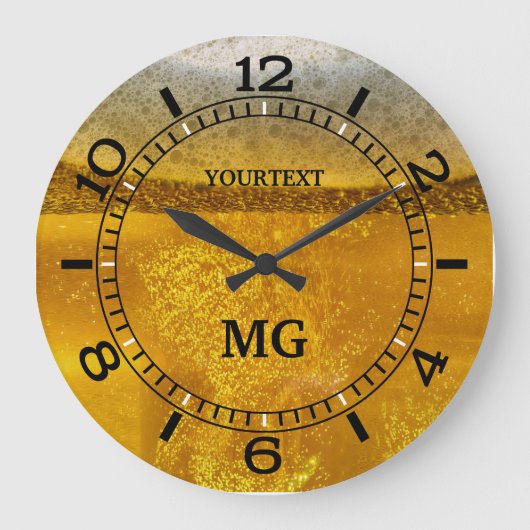 Gepersonaliseerde Festive Beer Galaxy a Celestial Grote Klok (Voorkant)