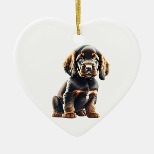Gepersonaliseerde Field Spaniel Puppy Keramisch Ornament (Voorkant)