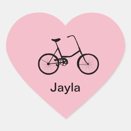 Gepersonaliseerde Fiets Hart Stickers (Voorkant)
