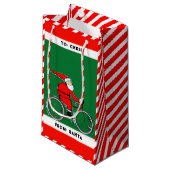 Gepersonaliseerde fietscylist kerst klein cadeauzakje (Voorkant Gekanteld)