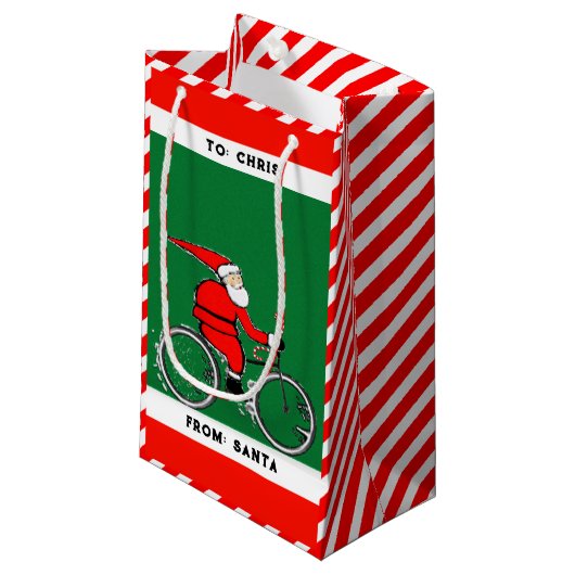 Gepersonaliseerde fietscylist kerst klein cadeauzakje (Voorkant Gekanteld)