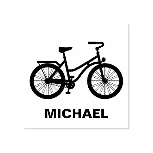 Gepersonaliseerde fietser - Fiets Rubberstempel (Afrduk)