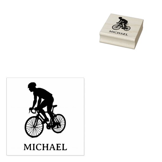 Gepersonaliseerde fietser rubberstempel (Gestempeld)