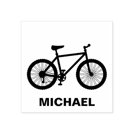 Gepersonaliseerde fietser rubberstempel (Afrduk)