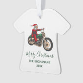 Gepersonaliseerde Fietser Santa Christmas Family Ornament (voorkant)