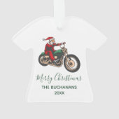 Gepersonaliseerde Fietser Santa Christmas Family Ornament (achterkant)