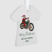 Gepersonaliseerde Fietser Santa Christmas Family Ornament (voorkant)
