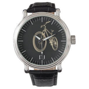 Gepersonaliseerde fietser thema fiets print horloge