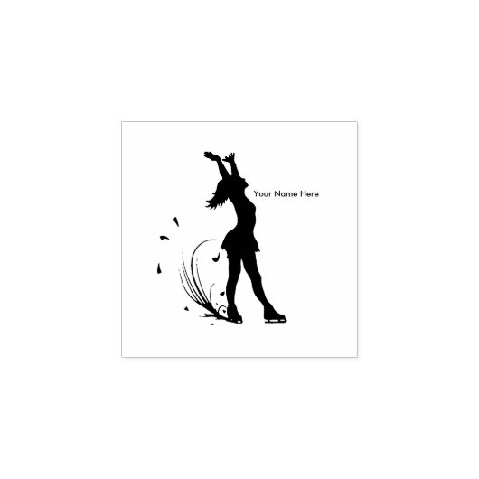 Gepersonaliseerde figuur skater rubberen stempel (Afrduk)