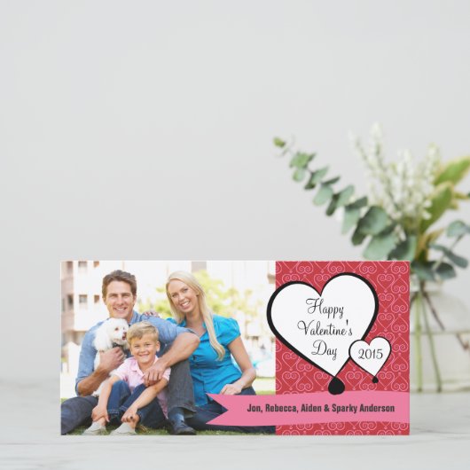 Gepersonaliseerde fijne Valentijnsdag fotobegroeti Feestdagenkaart (Staand voorkant)