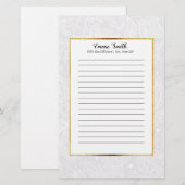 Gepersonaliseerde fijne witte paisley kant briefpapier (Voorkant / Achterkant)