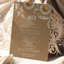 Gepersonaliseerde filigraan Daisy Info Kaart