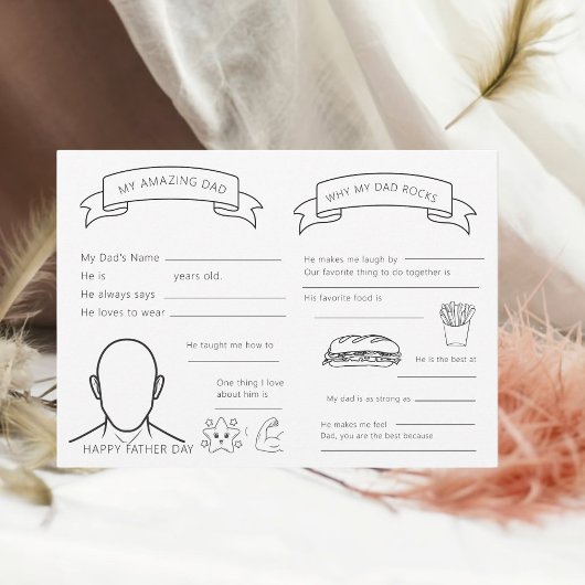 Gepersonaliseerde Fill-in-the-Blanks Vaderdag-Kaar