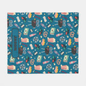 Gepersonaliseerde film Nachtfilm Popcorn Pattern Fleece Deken (Voorkant (Horizontaal))