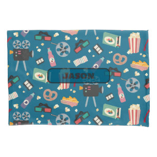 Gepersonaliseerde film Nachtfilm Popcorn Pattern Kussensloop