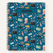 Gepersonaliseerde film Nachtfilm Popcorn Pattern Notitieboek (Voorkant)