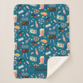 Gepersonaliseerde film Nachtfilm Popcorn Pattern Sherpa Deken (Voorkant)