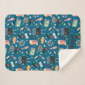 Gepersonaliseerde film Nachtfilm Popcorn Pattern Sherpa Deken (Voorkant (horizontaal))