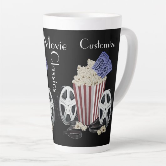 Gepersonaliseerde filmklassiekers latte mok (Rechterhoek)