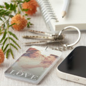 Gepersonaliseerde Filter Foto & Tekst Romantisch Sleutelhanger (Voorkant Rechts)