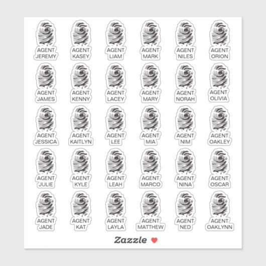 Gepersonaliseerde Fingerprint Spy Party Stickers (Vel)
