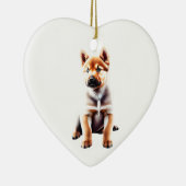 Gepersonaliseerde Finse Spitz Puppy Keramisch Ornament (Rechts)