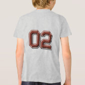 Gepersonaliseerde Fire basketbal & hoop met naam Tri-Blend Shirt (Achterkant)