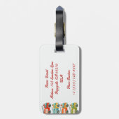 Gepersonaliseerde Fire Truck Bagagelabel voor kind (Achterkant verticaal)