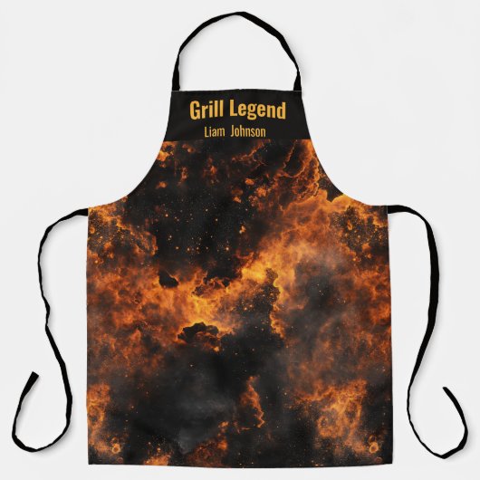 Gepersonaliseerde Firestorm Grill BBQ Mannen Schor Schort (Voorkant)