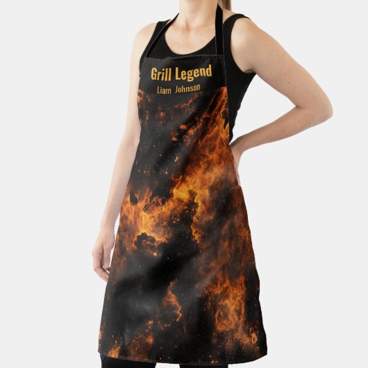 Gepersonaliseerde Firestorm Grill BBQ Mannen Schor Schort (Insitu)