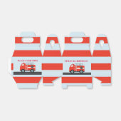 Gepersonaliseerde Firetruck Paper Favor Box Bedankdoosjes (Uitgevouwen)
