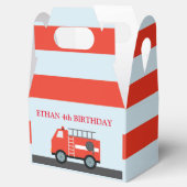 Gepersonaliseerde Firetruck Paper Favor Box Bedankdoosjes (Geopend)