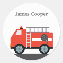 Gepersonaliseerde Firetruck Stickers
